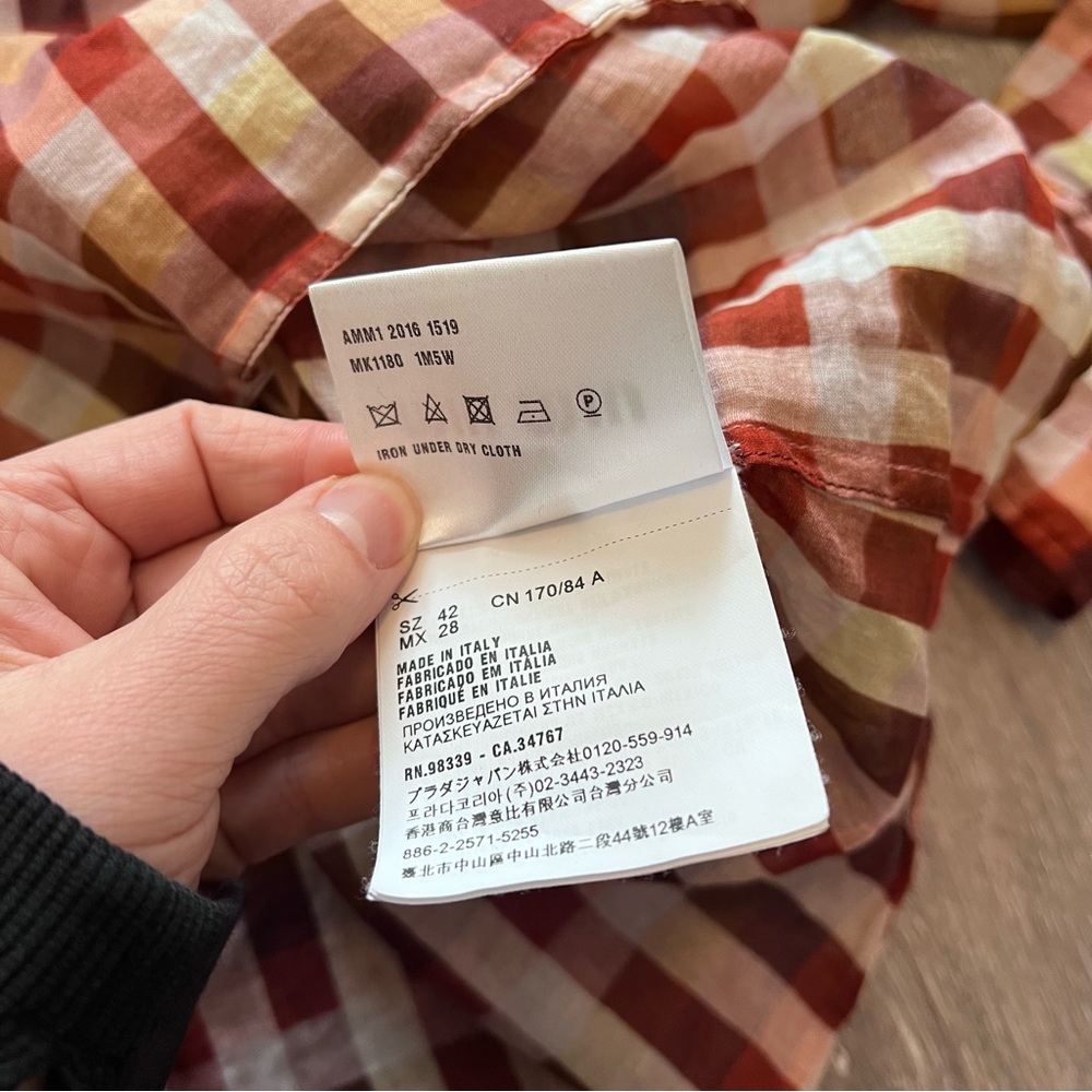 Miu miu plaid button down‎ shirt - Picture 8 of 11